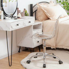 Swivel Acrylic Armless Adjustable Height Office Chair