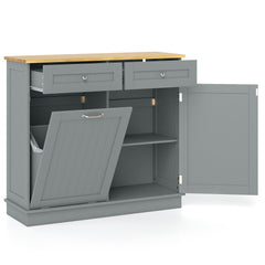 Kitchen Tilt Out Trash Cabinet with 2 Drawers and Adjustable Shelf