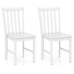 Rustic Dining Chairs Set of 2 Wooden Kitchen Chairs with Slat Tilt Backrest