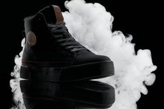 CALTO - S3422 - 2.4 Inches Taller (Black/Coffee Brown) - Cap Toe High Top Zip-Up Sneaker Boots