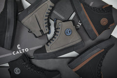 CALTO - S3423 - 2.4 Inches Taller (Grey) - Cap Toe High Top Zip-Up Sneaker Boots