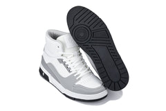 CALTO - S4751 - 3 Inches Taller (White/Grey) - High Top Sneakers