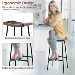 Industrial Saddle Stool with Metal Legs and Adjustable Foot Pads