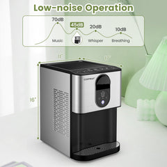 Self Dispensing Nugget Ice Maker Countertop with Soft Chewable Pellet Ice Cubes-Silver