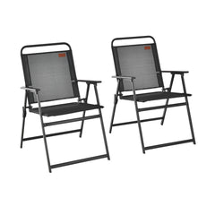 Set of 2/4/6 Outdoor Folding Chairs with Breathable Seat