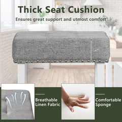 2 Pieces Counter Height Bar Stools with Sponge Padded Cushion