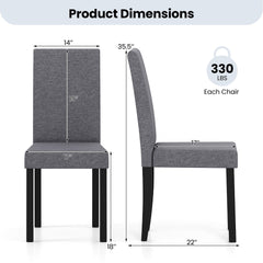 Set of 2 Dining Chair Mid-Century Modern Fabric Upholstered Parson Chairs