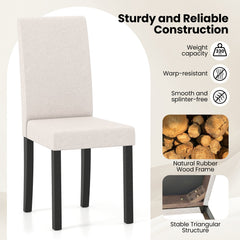Set of 2 Dining Chair Mid-Century Modern Fabric Upholstered Parson Chairs