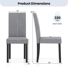 Set of 2 Dining Chair Mid-Century Modern Fabric Upholstered Parson Chairs