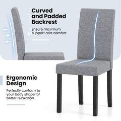 Set of 2 Dining Chair Mid-Century Modern Fabric Upholstered Parson Chairs