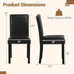 Set of 4 Dining Chairs with Solid Rubber and Wood Legs