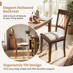 Set of 2 Dining Chair Fabric/Faux Leather Upholstered with Padded Seat