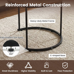 Set of 2 Modern Round Stacking Nesting Coffee Tables for Living Room
