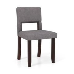 Set of 2 Wooden Dining Chair with Acacia Wood Frame Padded Seat and Back