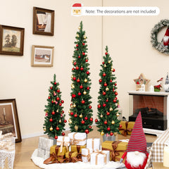 Set of 3 Pre-Lit Artificial Christmas Trees with 230 Warm White LED Lights