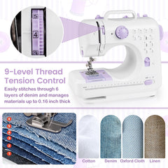 Sewing Machine for Beginners Mini Sewing Machine with 12 Built-in Stitches
