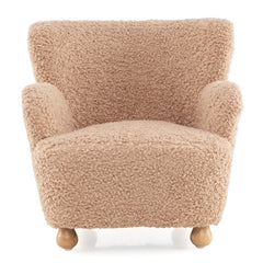 Sherpa Kids Sofa Comfy Toddler Armchair with Solid Rubber Wood Legs