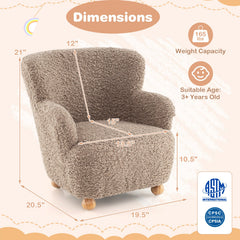 Sherpa Kids Sofa Comfy Toddler Armchair with Solid Rubber Wood Legs