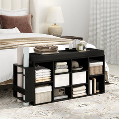 Shoe Storage Bench with Umbrella Stand 10-Cubby Entryway Shoe Rack Organizer