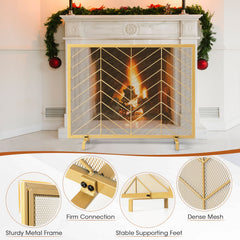 38 x 31 Inch Single Panel Fireplace Screen