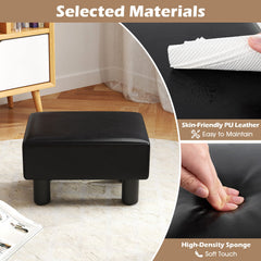 Small PU Leather Rectangular Seat Ottoman Footstool