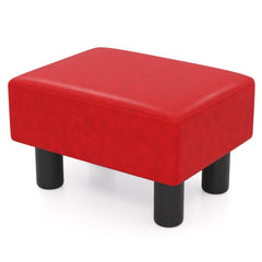 Small PU Leather Rectangular Seat Ottoman Footstool