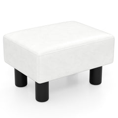 Small PU Leather Rectangular Seat Ottoman Footstool