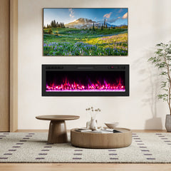 Smart WiFi Electric Fireplace Wall Mounted & Recessed 750W/1500W Heater