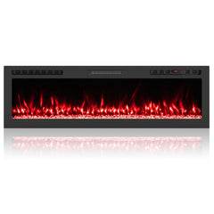 Smart WiFi Electric Fireplace Wall Mounted & Recessed 750W/1500W Heater