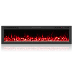Smart WiFi Electric Fireplace Wall Mounted & Recessed 750W/1500W Heater