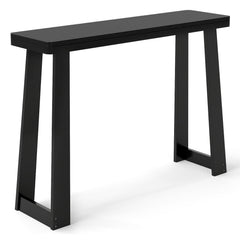 Solid Rubber Wood Console Table 43inch Narrow Entryway Table with Thick Tabletop and Stable Base