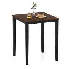 Square Dining Table with Solid Wood Frame for 4-Person