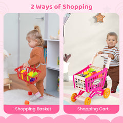 Supermarket Playset for Kids 76 PCS Pretend Play Grocery Store Set with Shopping Cart