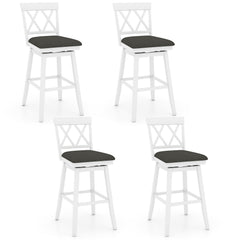 Swivel Bar Stools Set of 4 Counter Height Barstools with Backrest Upholstered Seat Cushion
