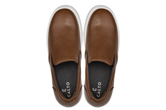 CALTO - T1023 - 2.6 Inches Taller (Coffee Brown) - Lightweight Nappa Leather Loafer
