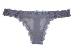 Mesh Thong with Lace Trim at the Waist and Leg, XS-2X