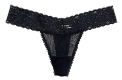 Mesh and Lace Classic Thong, XS-2X