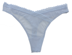 V-Front Mesh Thong with Lace, XS-2X