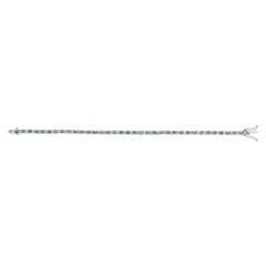 14K White Gold 4.0 Cttw Alternating White and Blue Lab Grown Diamond Tennis Bracelet - 7" inches