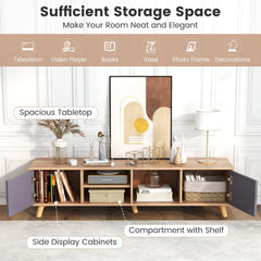 TV Stand Cabinet for TVs up to 65 Inch with Open Shelf for Living Room