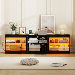 TV Stand for TVs up to 85 Inches LED Entertainment Center with Power Outlets