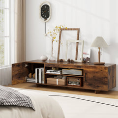 TV Stand with Power Outlet and 2 Cable Holes for 65 Inch TVs