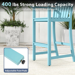 Tall Adirondack Chair with Armrests and Footrest for Deck