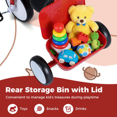 Toddler Tricycle with Glowing Wheels and 4-Level Adjustable Seat