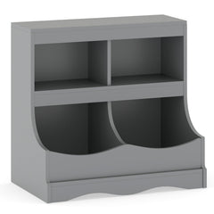 Toy Storage Organizer 4-Cubby Kids Bookcase for Toys and Books