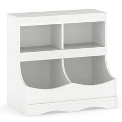 Toy Storage Organizer 4-Cubby Kids Bookcase for Toys and Books