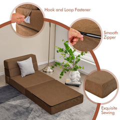 Tri-Fold Folding Chair Convertible Sleeper Bed