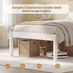 Twin/Full/Queen Size Sturdy Wooden Bed Frame with Headboard and Slat Support