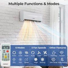 36000 BTU 3 Zone 23 SEER2 Mini Split Air Conditioner Wifi Enabled with Heat Pump