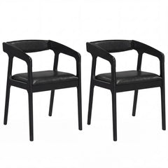 Upholstered Armchairs Set of 2 with Cozy Backrest and Padded Seat Cushion-Brown